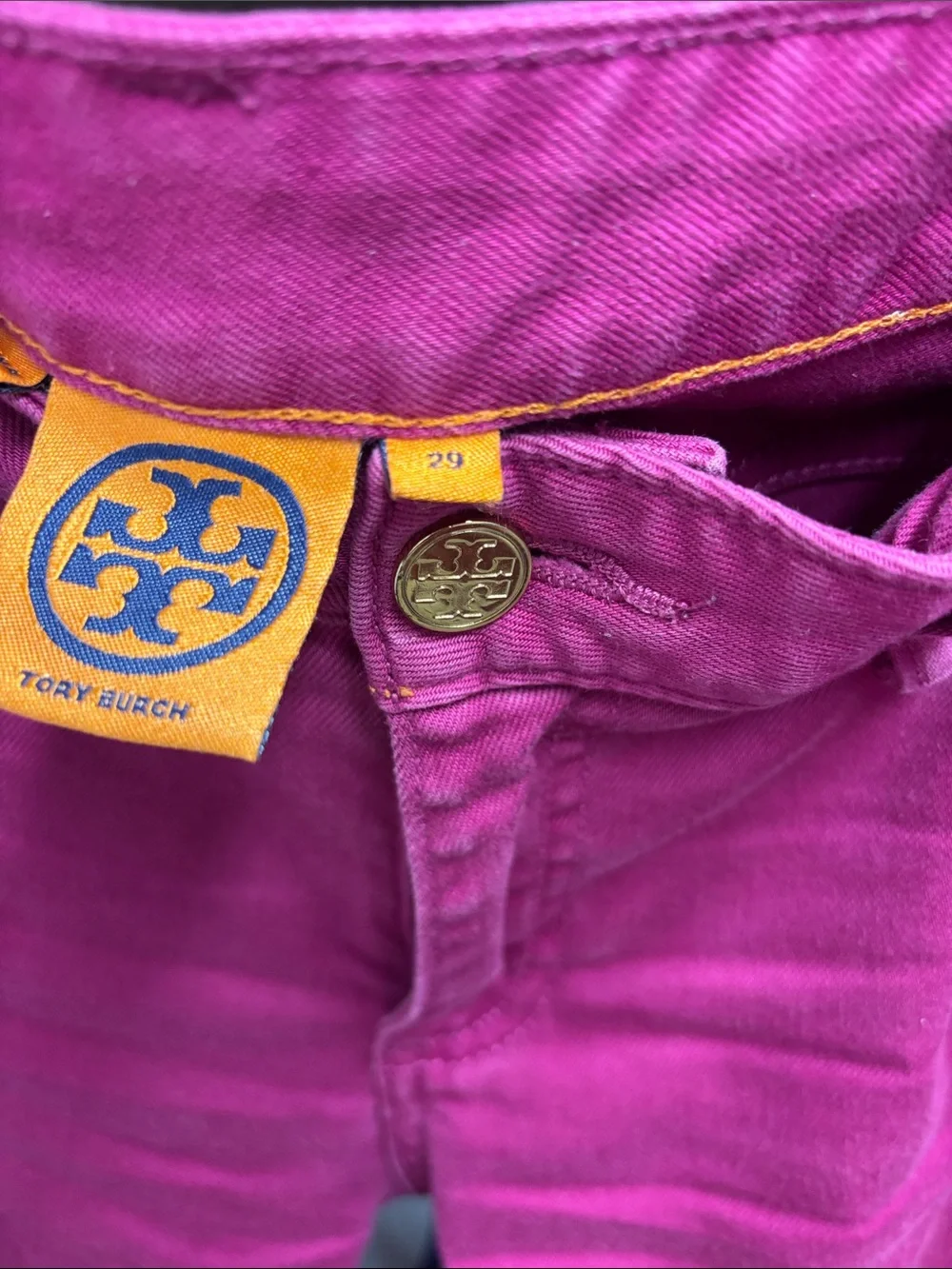 Tory Burch Women's Magenta Cropped Jeans size 29